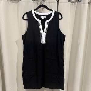 Tommy Bahama Black and White Mini Linen Dress Size L Preloved